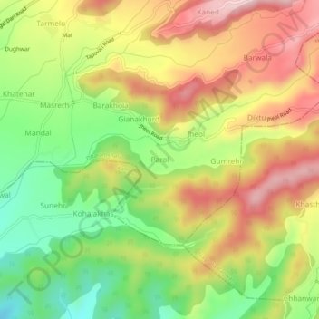 Mappa topografica Parol, altitudine, rilievo