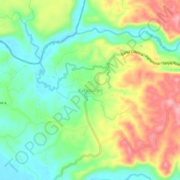 Mappa topografica Kabulakan, altitudine, rilievo