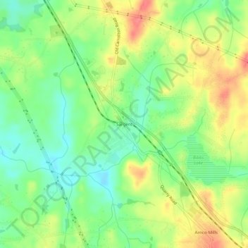 Mappa topografica Sargent, altitudine, rilievo