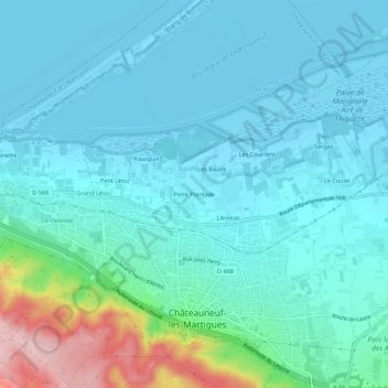 Mappa topografica Peire Plantade, altitudine, rilievo
