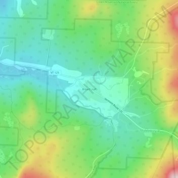 Mappa topografica Bread Loaf, altitudine, rilievo