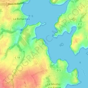 Mappa topografica Jouvente, altitudine, rilievo