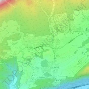 Mappa topografica Obermieming, altitudine, rilievo