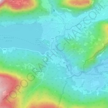Mappa topografica Ribčev Laz, altitudine, rilievo