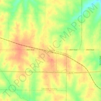 Mappa topografica Shannon, altitudine, rilievo