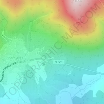 Mappa topografica Los Alcornocales, altitudine, rilievo