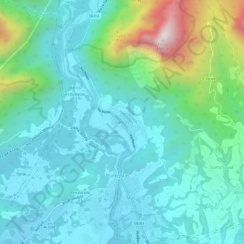 Mappa topografica Peron, altitudine, rilievo