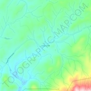 Mappa topografica Long Creek, altitudine, rilievo