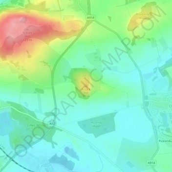 Mappa topografica Knock Hill, altitudine, rilievo