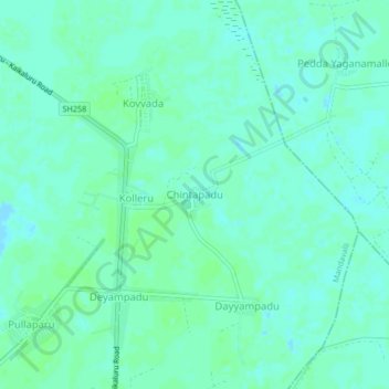 Mappa topografica Chintapadu, altitudine, rilievo