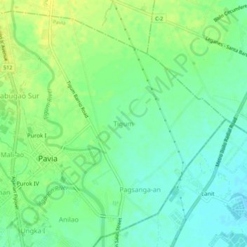 Mappa topografica Tigum, altitudine, rilievo