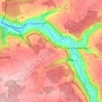 Mappa topografica Burgstall, altitudine, rilievo