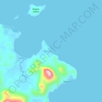 Mappa topografica Macatunao, altitudine, rilievo