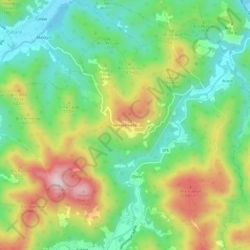 Mappa topografica Montefreddo, altitudine, rilievo