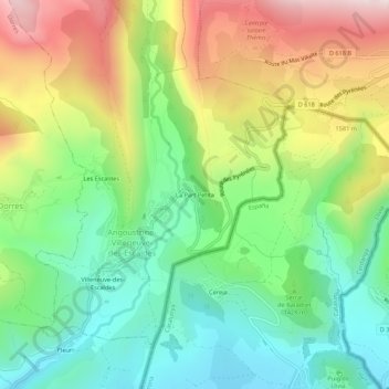Mappa topografica La Part Petita, altitudine, rilievo