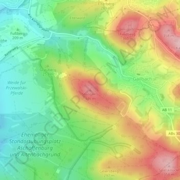 Mappa topografica Stengerts, altitudine, rilievo