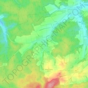 Mappa topografica Lauterbrunn, altitudine, rilievo