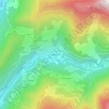 Mappa topografica Grange Neuve, altitudine, rilievo