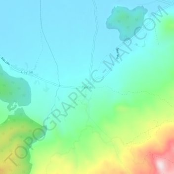 Mappa topografica Temel, altitudine, rilievo