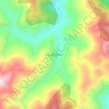 Mappa topografica Villa Montes, altitudine, rilievo