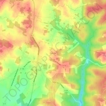 Mappa topografica Pirat Bas, altitudine, rilievo