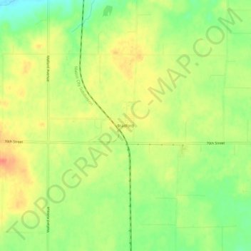 Mappa topografica Bradford, altitudine, rilievo