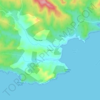 Mappa topografica Tinopai, altitudine, rilievo