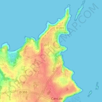 Mappa topografica La Basse Cancale, altitudine, rilievo