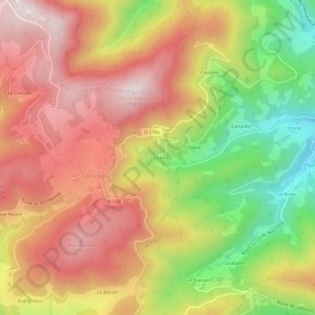 Mappa topografica La Valette, altitudine, rilievo
