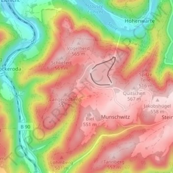 Mappa topografica Löhma, altitudine, rilievo