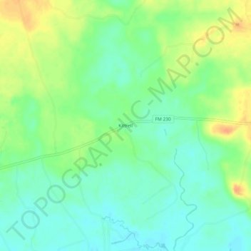 Mappa topografica Kittrell, altitudine, rilievo