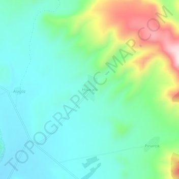 Mappa topografica Hisaraltı, altitudine, rilievo