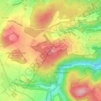 Mappa topografica Stockert, altitudine, rilievo