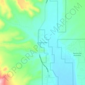 Mappa topografica Punkin Center, altitudine, rilievo