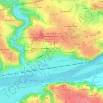 Mappa topografica Les Écoublères, altitudine, rilievo