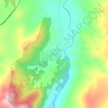 Mappa topografica Boğalar, altitudine, rilievo