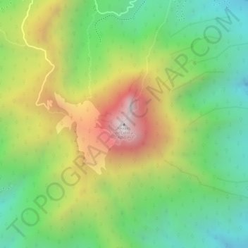 Mappa topografica Nevado de Colima, altitudine, rilievo