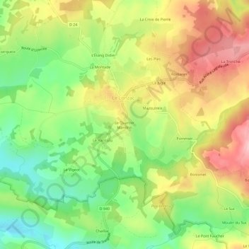 Mappa topografica Le Quartier Mandrin, altitudine, rilievo
