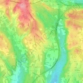 Mappa topografica Veruno, altitudine, rilievo