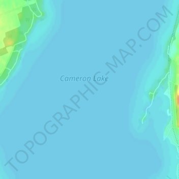 Mappa topografica Cameron Lake, altitudine, rilievo