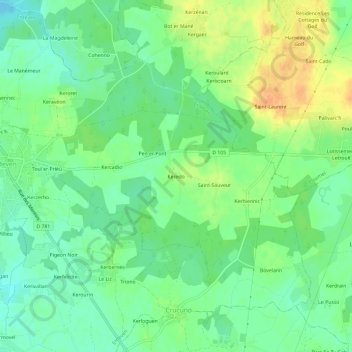 Mappa topografica Keredo, altitudine, rilievo