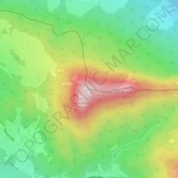 Mappa topografica Schober, altitudine, rilievo