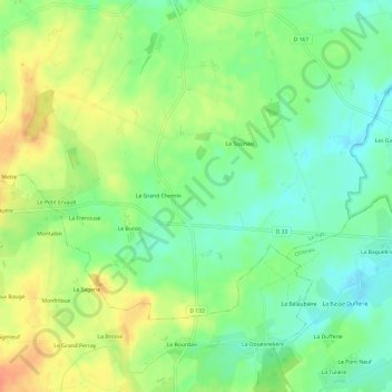 Mappa topografica Les Romagnes, altitudine, rilievo