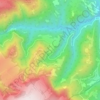 Mappa topografica Monastero, altitudine, rilievo