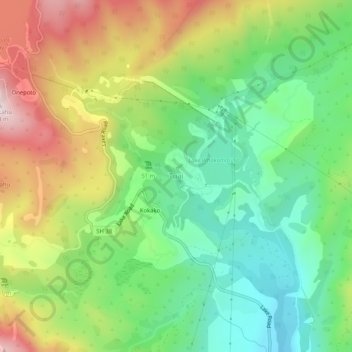 Mappa topografica Tuai, altitudine, rilievo