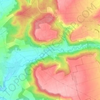 Mappa topografica Rotenzimmern, altitudine, rilievo