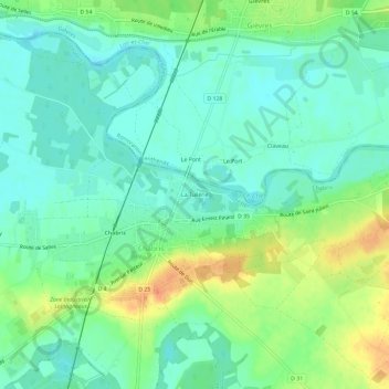 Mappa topografica La Tuilerie, altitudine, rilievo