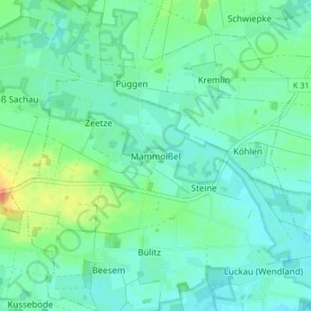 Mappa topografica Mammoißel, altitudine, rilievo