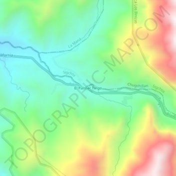 Mappa topografica El Palmar Tingo, altitudine, rilievo