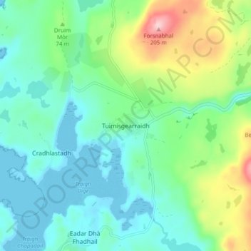 Mappa topografica Timsgarry, altitudine, rilievo